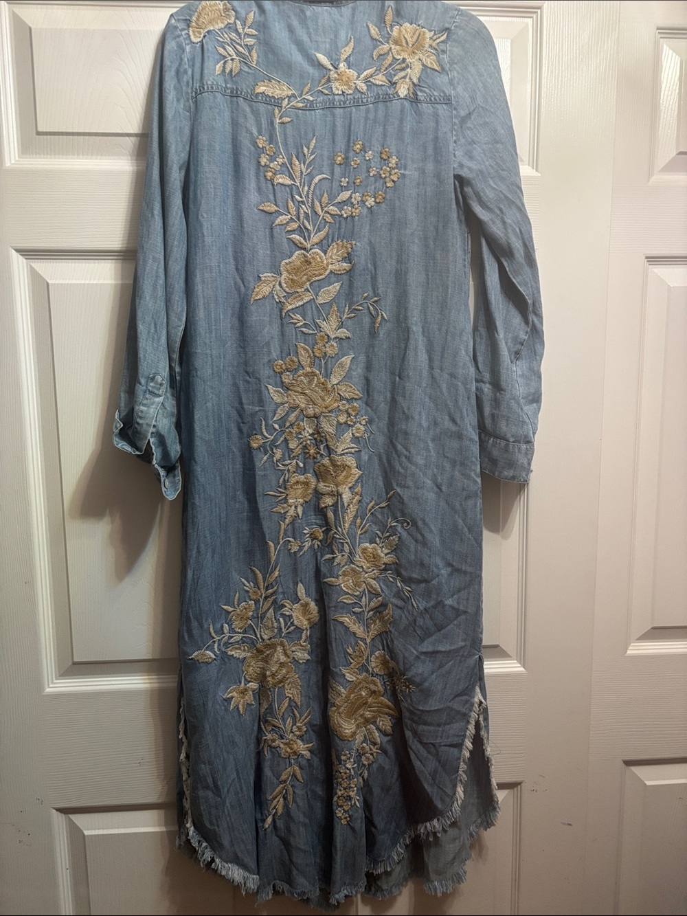 Kalia & Co. Light Blue Denim Maxi Shirt Dress -Size XS